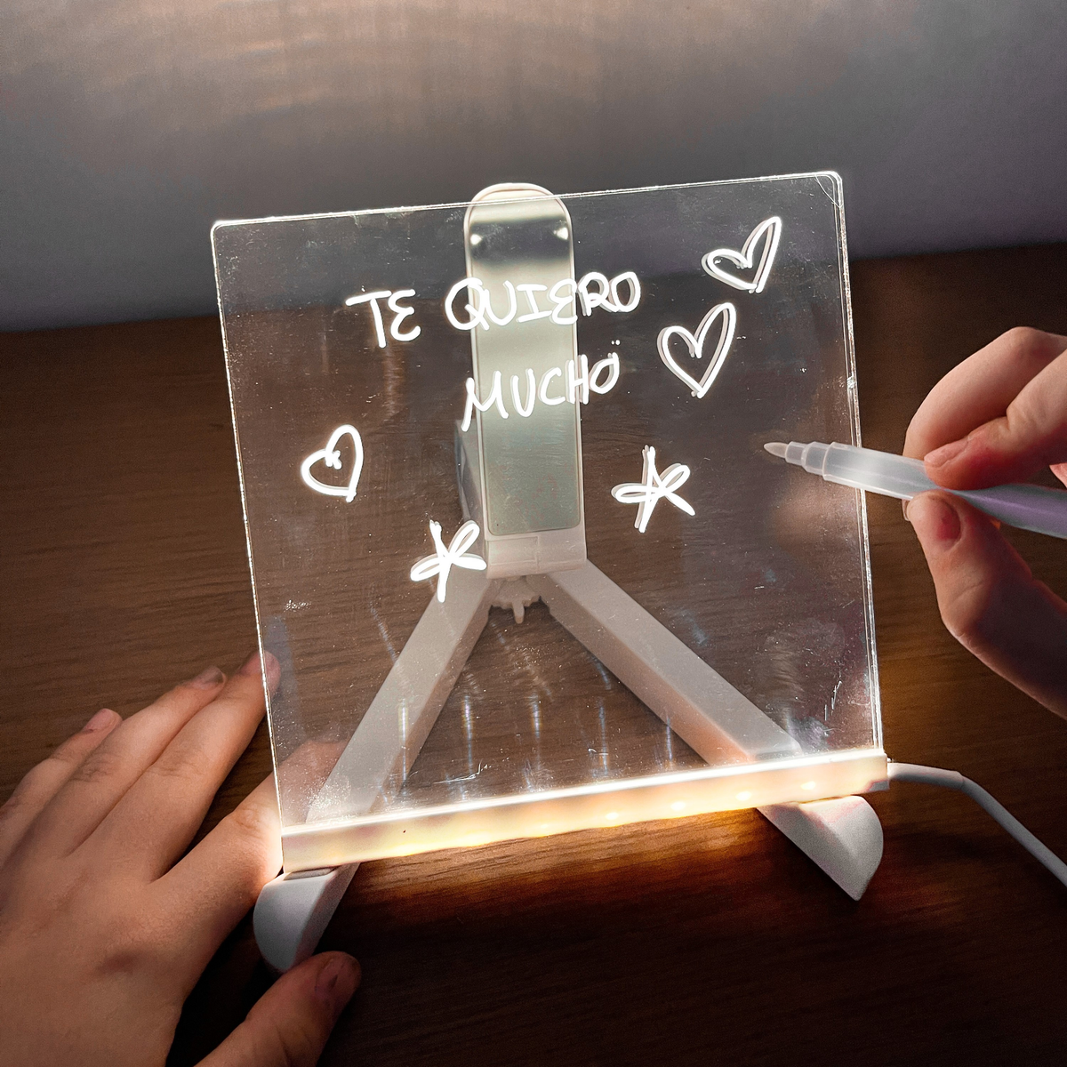 Pizarra LED con soporte antideslizante
